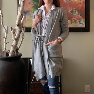 Black Swan lightweight shawl collar gray cardigan